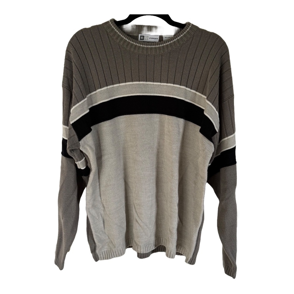 Xtremegear Grey and Black Striped Sweater EUC